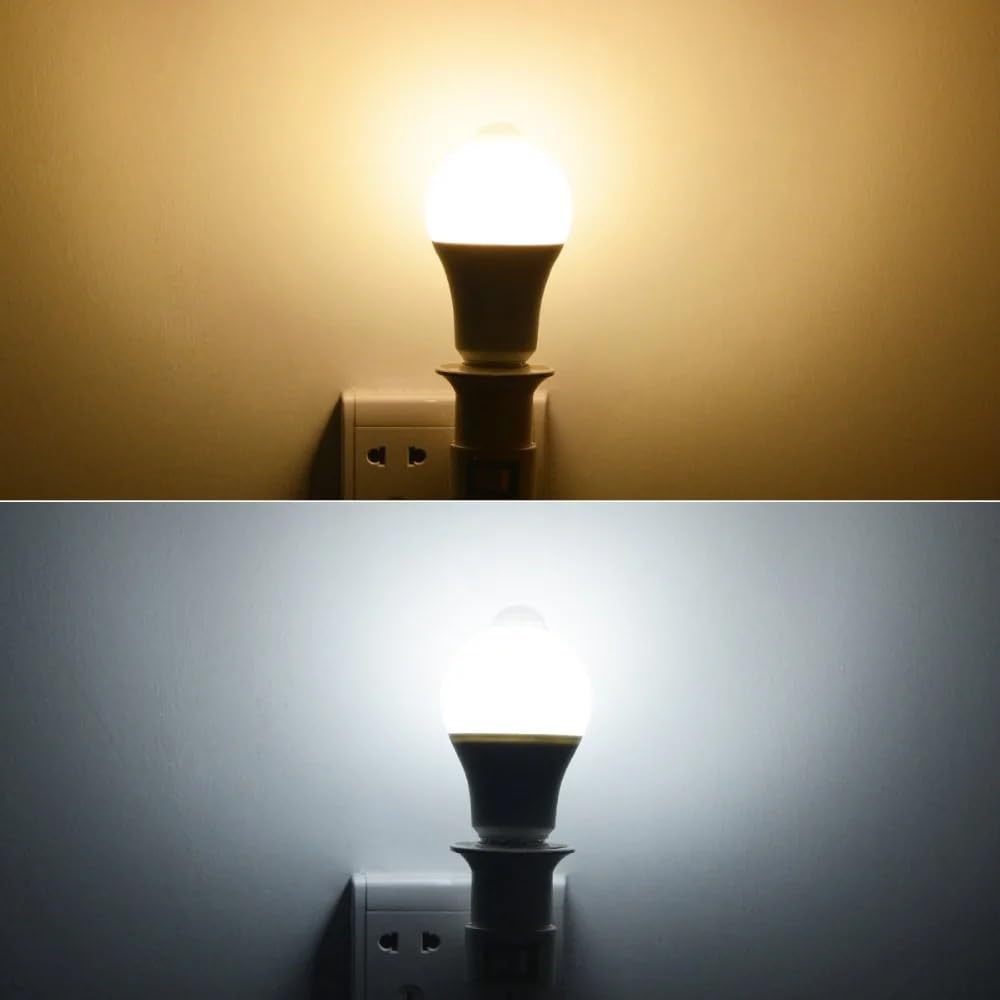 RZL Éclairage Lot de 4 ampoules LED avec détecteur de mouvement PIR AC85-265V 12W/15W/18W/20W E27 capteur de nuit lumière du coucher du soleil à l'aube éclairage escalier maison (Blanc,20w)