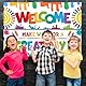 PLIGREAT 2 Stücke Klassenzimmer Banner und Poster, motivierende Klassenzimmer Dekorationen buntes Sonnenlicht Schwarzes Brett Dekor Willkommen Poster für Schule Kindergarten Grundschule Mittelschule