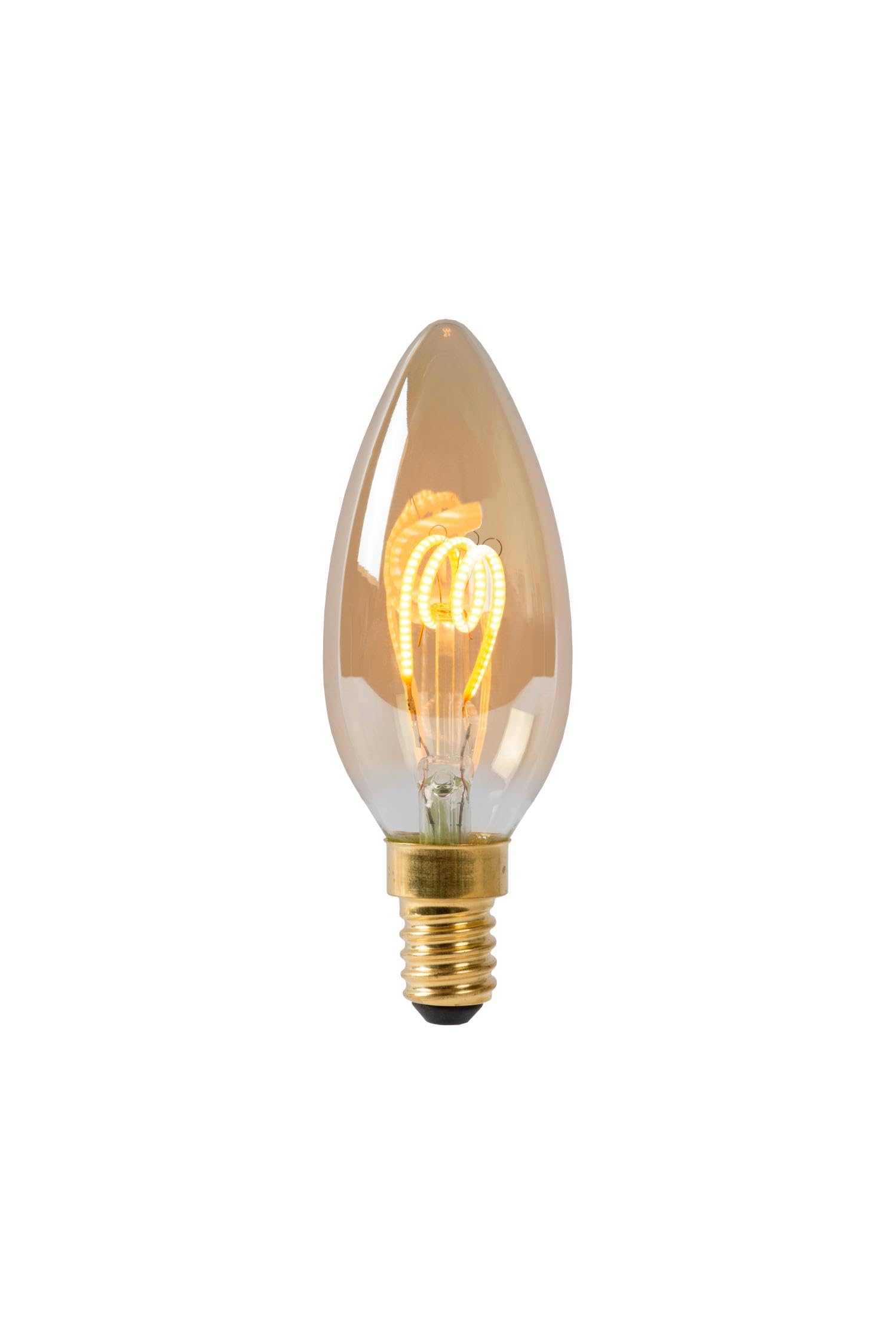 Lucide Amber Led Bulb - Filament Bulb - Ø 3,5 Cm - Led Dim. - E14-1X3w 2200K