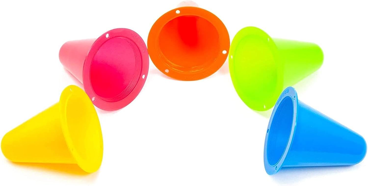 Mini Plastic Cones - Durable Polyethylene & Soccer Training Equipment - Classroom Activities & PE Supplies for Elementary - Dance Practice & Dance Teacher Supplies - Pack of 50, Assorted Colors, 3 in