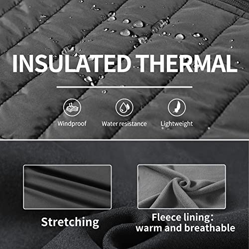 Pioneer Camp Men's Lightweight Puffer Running Jacket Waterproof Winter Down Jacket Hooded Insulated Puffy Thermal Hybrid Coat4