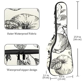 Sac à dos pour ukulélé - Style vintage - Imperméable - Avec bretelles réglables – Image 4