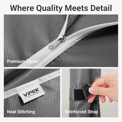 Image of VIPEK V2C Heavy Duty Clothes Rack with Upgraded Polyester Cover, Metal Portable Closet with Adjustable Shelves & Hanging Rods, Freestanding Wardrobe Closet for Bedroom, Max Load 700LBS
