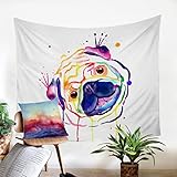  PUSHTIRA Arazzo da Parete Haba dalla testa storta modello Tapestry Wall Hanging Utilizzato in Camera da Letto, Soggiorno Copriletto Decorazione Murale 130 x 150cm