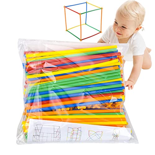 A/V Juguetes constructores de paja, bloques de construcción de ingeniería, juguetes educativos coloridos entrelazados, bloques divertidos desarrollan habilidades motoras