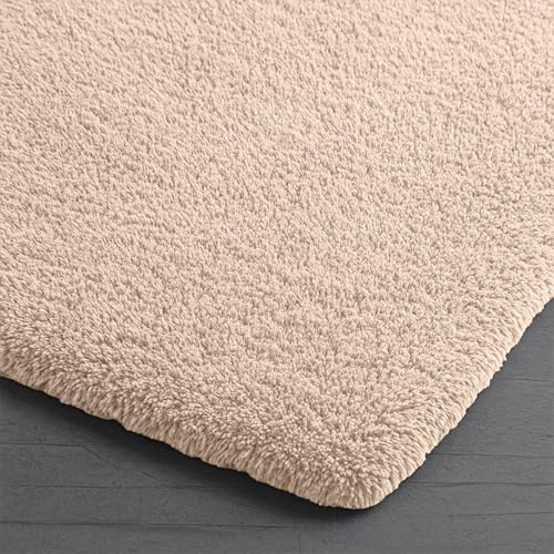 Image of enera Microfibre Bath Mat | Soft & Absorbent 2650 GSM | Non-Slip Latex Backing | Quick Dry, Washable Multipurpose Floor Mat for Bathroom, Bedroom, Kitchen & Home (Opella 40 x 60 cm) (Taupe)