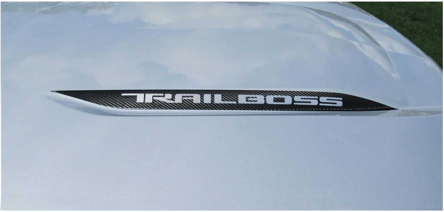 Chevy Silverado Carbon Fiber Trail Boss Hood Lettering Decals 2019-2026 Set of 2 GM Licensed