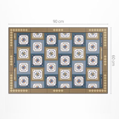 Tapis en vinyle PVC rectangle deco maison cube géométrique - 6