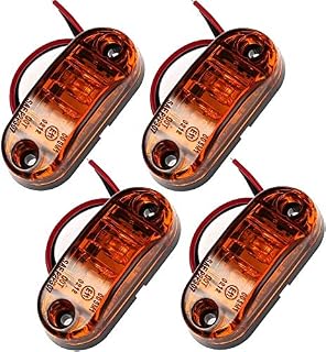 PROZOR 4PCS Side Marker Lights 12V 24V Waterproof LED Side Lights for Trailer Amber Marker Lights for Vans Cars Trucks Trailers Lorry