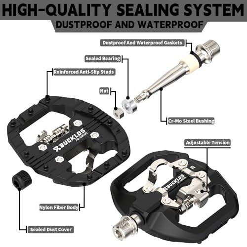BUCKLOS Nylon SPD Pedals
