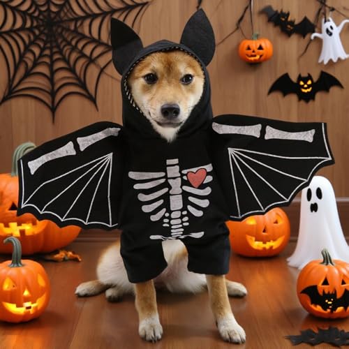 HAIJIYUNTU Hundekostüm Halloween, Halloween Kostüm Hund, Hunde Halloweens Kostüm, Halloweens Hundekostüm, Skelett Haustier Kostüm Für Haustier Party, Cosplay