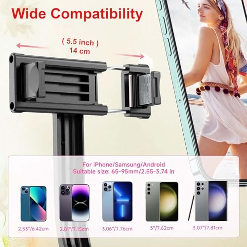 Image of JK Vision Selfie Stick with Tripod Stand, 3 in 1 Multifunctional Design, Rechargable LED Light with Two Brighness Levels for Make up, Vlogging & Photo Shoot, Selfie Stick with Bluetooth Remote