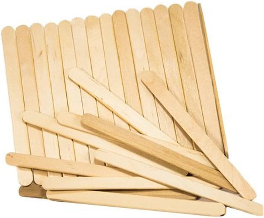 Wooden Ice Cream Stick, Craft Sticks Garden Label Wooden Popsicle Ice Cream Sticks for Hand DIY Craft (11cm 50 Pack)