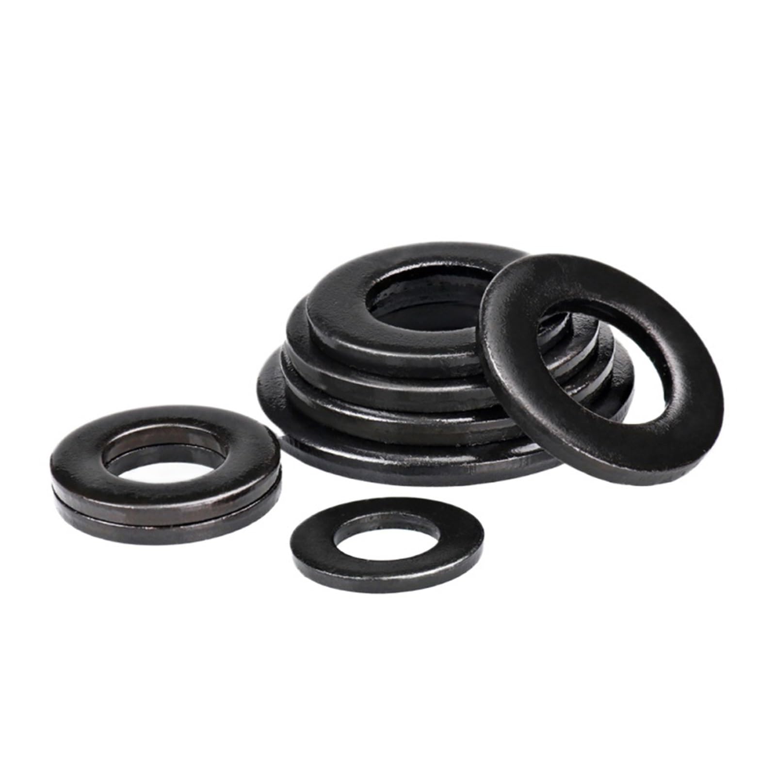 Arandela, Arandelas planas de acero al carbono, 1/2/5/10/20/50/100 piezas M2-M45 DIN125 Grado 8. Junta plana arandela negro(M24x44x4 x2pcs)