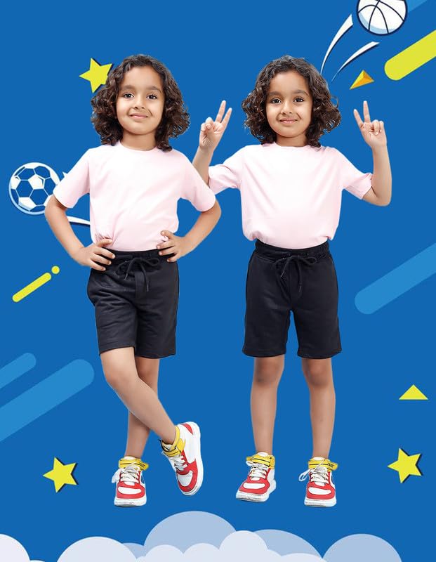 Image of Nusyl Solid & Printed Cotton Blend Shorts for Boys | Comfortable Casual Shorts | Soft Breathable Fabric with Elastic Waistband | Relaxed Fit | 2-16 Years | Multiple Colors