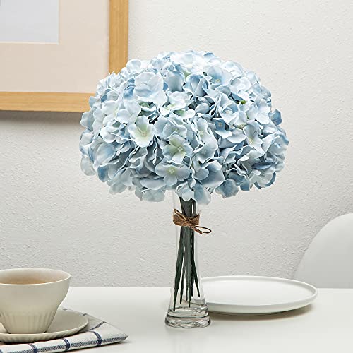 Lansdowns Silk Hydrangea Fake Flower 10Pcs Diy Floral Artificial Flower With Stems For Wedding Office Shower Decor Hotel Banquet Home Decor (Lake Blue) #TOP5