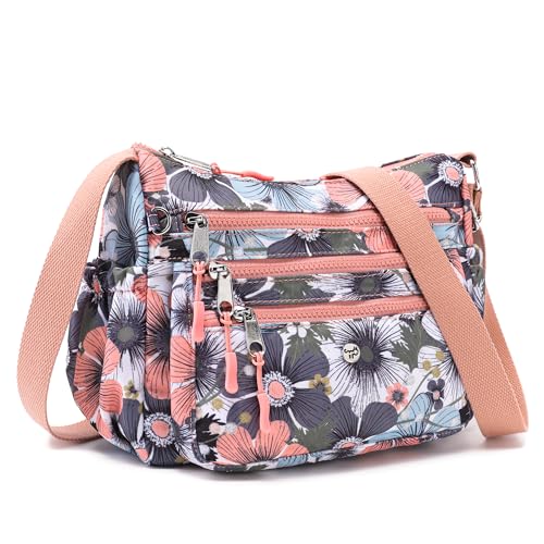 AOCINA Nylon Crossbody Bags for Women Multi Pocket Purse Shoulder handbags