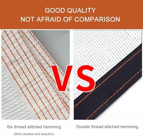 90% UV Protection e Cloth, Breathable Sunblock Netting for Garden & Patio, Customizable White Sail with Grommets, 5x2m (6.4x39.4ft) & 4x7m (13.1x23ft)