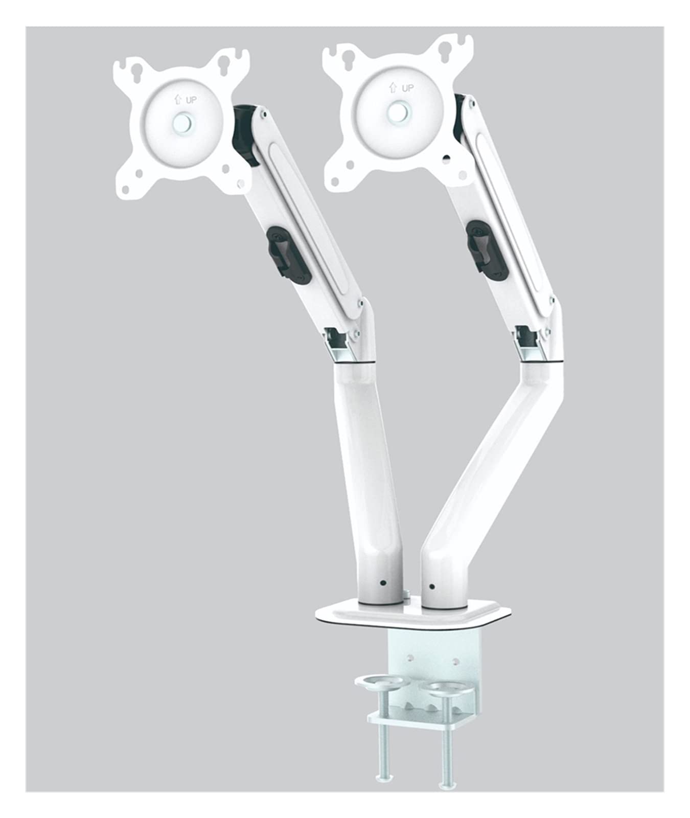Aioneer Screen Stand, Dual Monitor Desktop Mount Bracket For 13 To 27-Inch Lcd Screens Rotate & Tilt Adjust Two-Arm Desk Stand Support-Bianco-1