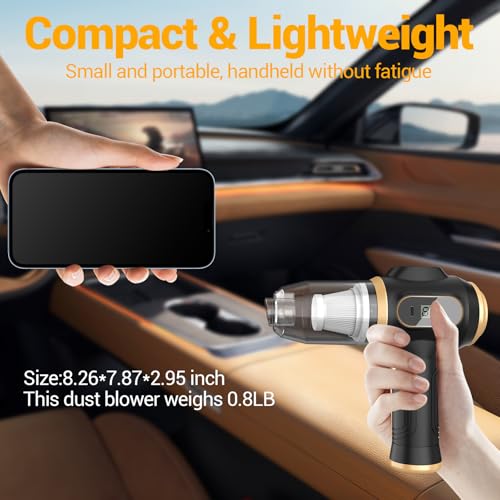 Image of Portable Car Vacuum Cordless Mini Handheld Vacuums Cleaner Rechargeable with LCD Display and Multi-Nozzles, High Power Hand held Cleaners for Car, Home, Office, Sofa, Pet Hair,Keyboard