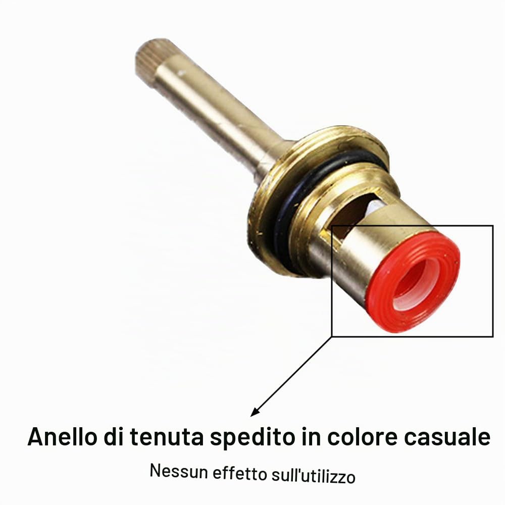 Cartuccia Valvola Rubinetto in Ottone per Vasca da Bagno, Ricambio a Stelo Lungo Alto, Ceramica, Filettatura BSP 1/2", Senso Antiorario (82 mm)