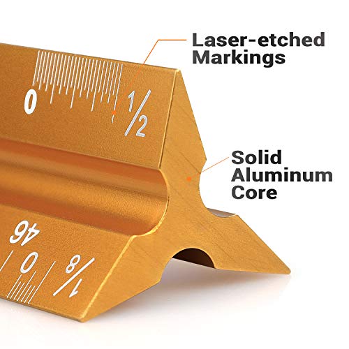 12" Architectural Scale Ruler Aluminum Architect Scale Triangular Scale Ruler for Architects, Draftsman, Students and Engineers, Golden - Thumbnail 4