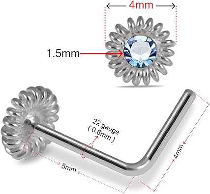 Petit Vrai Indien 925 Argent Sterling Citron CZ Anneau De Nez Torsadé
