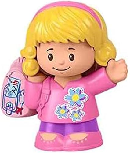 Pieza de repuesto para Fisher-Price Little People Travel Together Airplane Playet - DJB53  Reemplazo Rubia Pasajera Emma  Traje Rosa  Mochila de