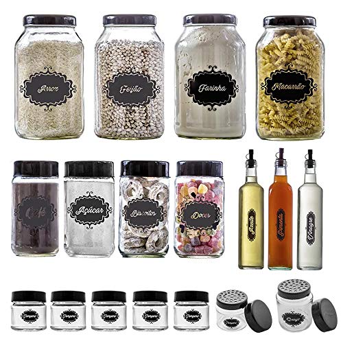 Conjunto de potes de vidro