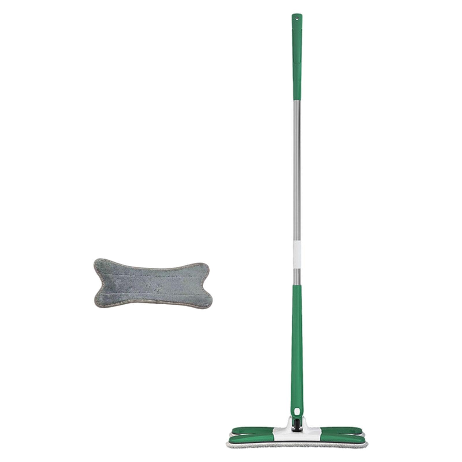 Mopa Plana para Piso Equipada con Cabezal Giratorio 360 Grados Y Mango Robusto Incluye Accesorio de Repuesto Adecuada para Pisos de Vidrio, Verde, Individual