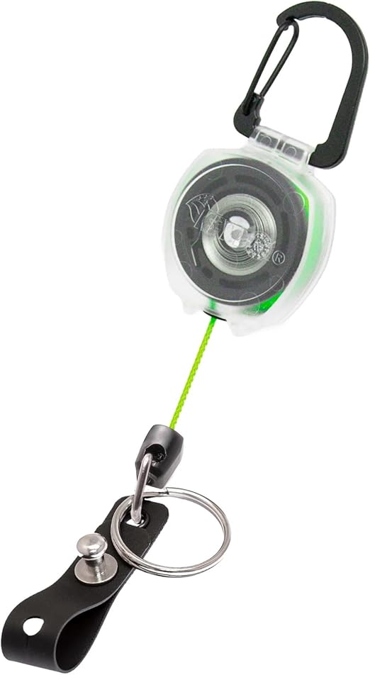 KEY-BAK Super Duty ID Badge Holder & Clear Sidekick Retractable Carabiner Keychain with Color Cord for Healthcare & Office Professionals (Green)