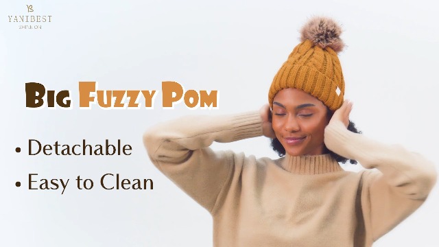 YANIBEST Winter Hats for Women Satin Lined Knitted Beanie Hat Warm