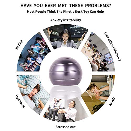 BeautyChen Kinetic Desk Toy for Adults Office Stress Relief with Full Body Optical Illusion Stress Anxiety Relief Metal Ball for Kids and Adults 2.1" Size(Rose Gold) - Thumbnail 6