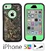iCustomized (TM) Black and Green Rugged Heavy Duty Hard Dual Layer Weather and Water Resistant Case with Camouflage Woods Design for the NEW Apple iPhone 5C (AT&T, Verizon, Sprint), Black Audio Jack Dust Plug