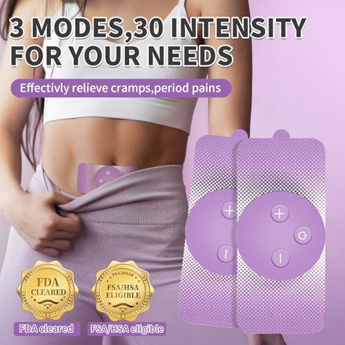justwill wireless portable period cramps pain relief simulator with 3 modes 30 intensity rechargeable tens unit for menstrual cramp relief home medical devicegift for women wife girlfriend girl