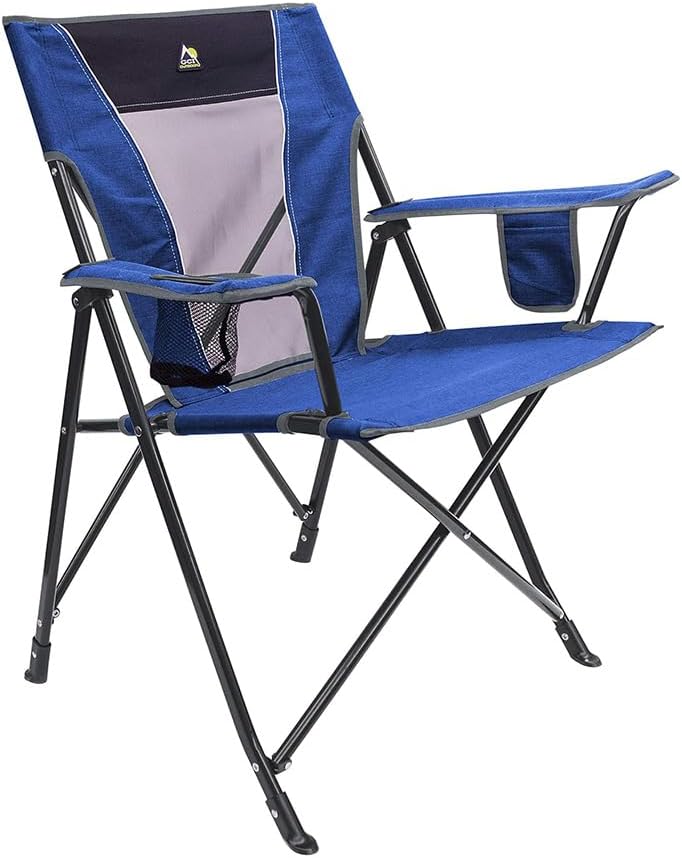Heathered Royal Folding Camping Chair with Armrests