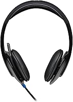 Vista 7 de Logitech H540 - Auriculares HD para computadora, sobre la cabeza, color negro (981-000510)
