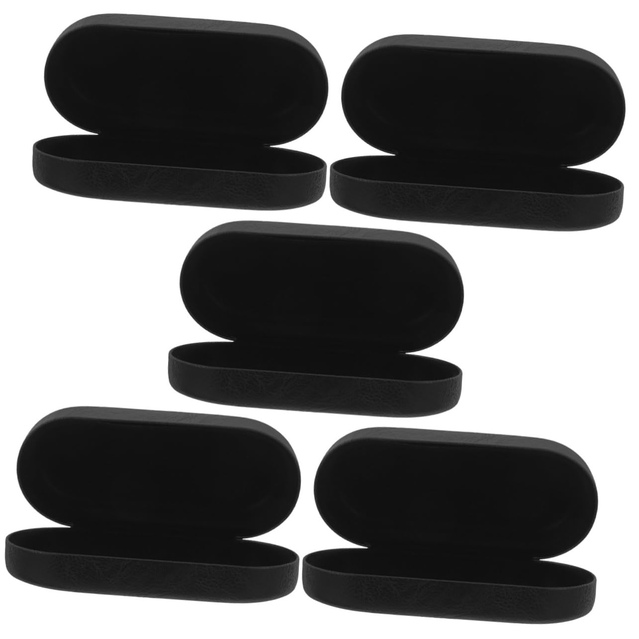 FOMIYES Estuche Rígido Para Gafas De Sol 5 Unidades Portátil Delgado De Viaje Organizador De Almacenamiento Plegable De Piel Sintética Color Negro