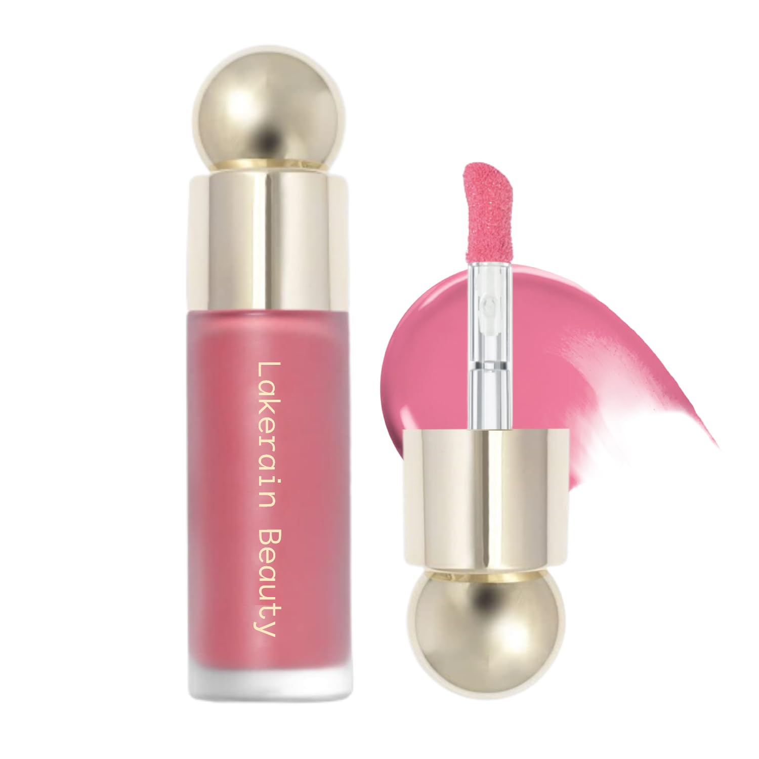 Duoffanny Liquid Blush Soft Cream Makeup Natural Matte Finish Looking, Moisturizing | Blendable | Weightless Dewy Cheek Tint Fece Blush (#02 Happy)
