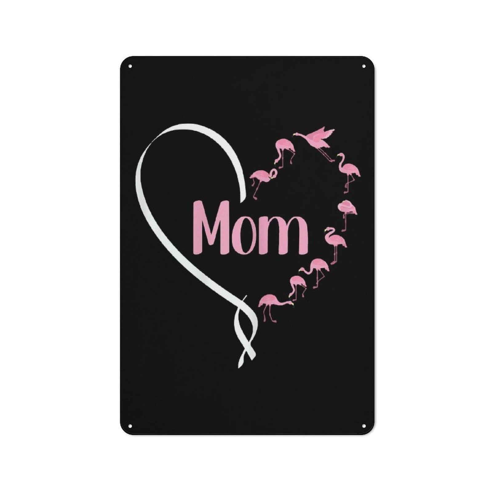 Junmoney Style Mom Cute Flamingo Retro- Tin Wall Plaque 30X20cm For Café Or Home Bar, For Themed Interiors In Cafés And Home Bars