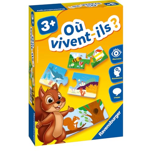 Ravensburger Jeu Educatif Où vivent Ils ? Découverte des Animaux Association logique Développement du langage A partir de 24037 - vue 2