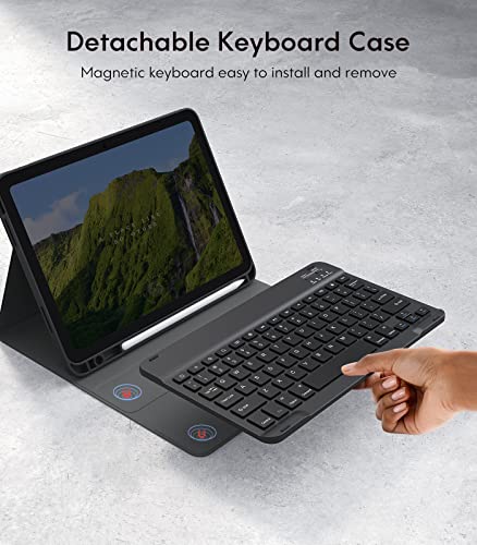 Chesona Keyboard Case For Ipad 10Th Generation 10.9Inch - 2022, Detachable Bluetooth Keyboard, Stand Folio Keyboard Cover With Pencil Holder, Rechargeable Keyboard For New Ipad 10Th Gen 2022, Black #TOP2