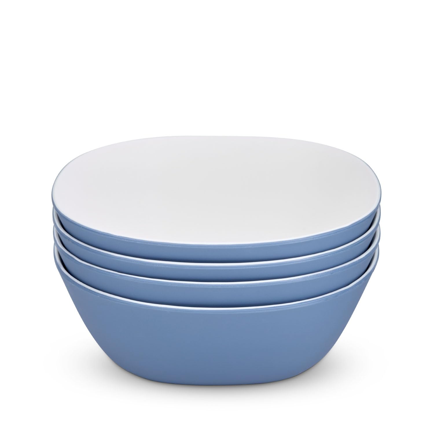 Blue Pool Dinnerware Set, Durable Lightweight, Dinner Plates, Side Plates, Bowls, Tumblers, Ideal for Indoor/Outdoor Dining, Microwave/Dishwasher Safe (4, Bowls)