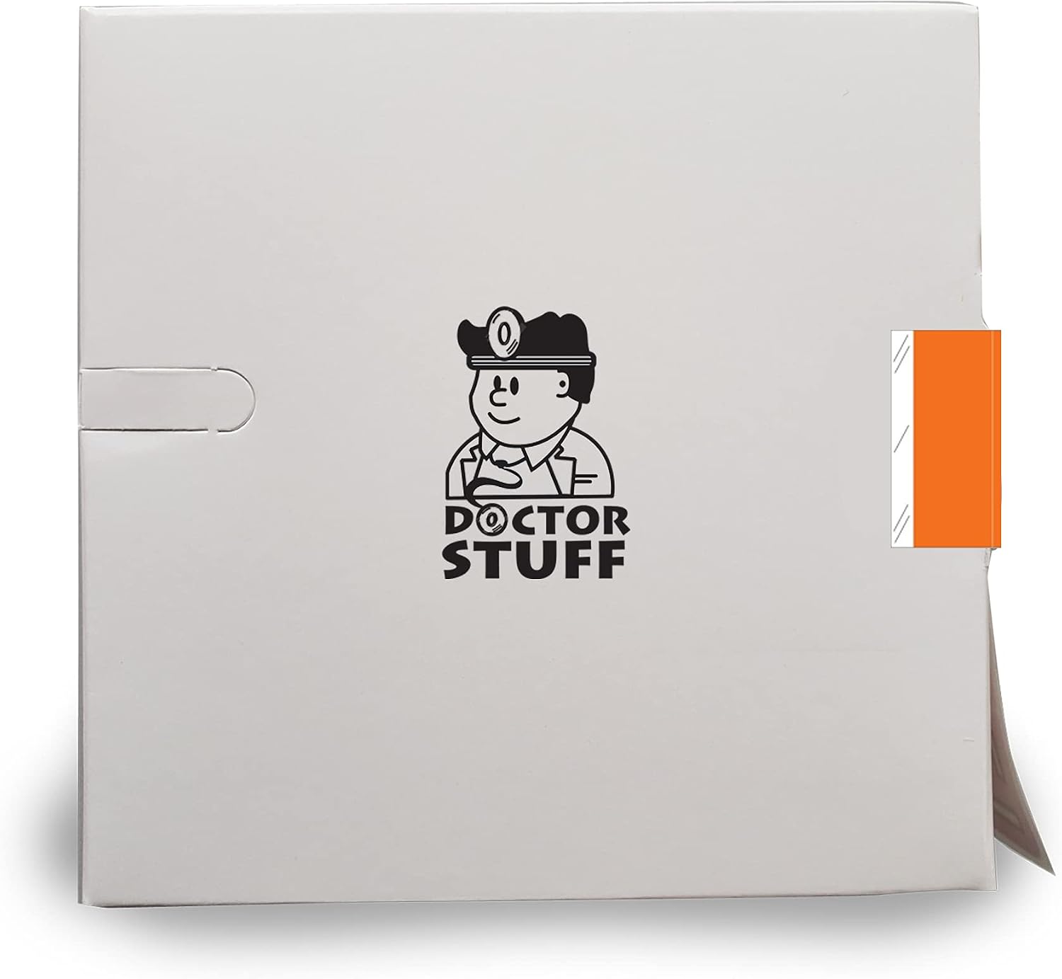 Doctor Stuff - Solid Color File Folder Labels, Tabbies Series, Laminated Solid Orange Stickers, 1-1/2" x 1-1/2", Roll of 500 Labels