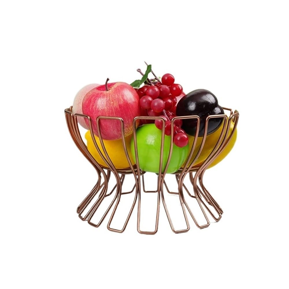 Fzl02068lm Bronze Fruit Bowl Fruit Basket, Keeps Fruits And Vegetables Fresh,Countertop Metal Bowls For Kitchen Versatile(Bronze)