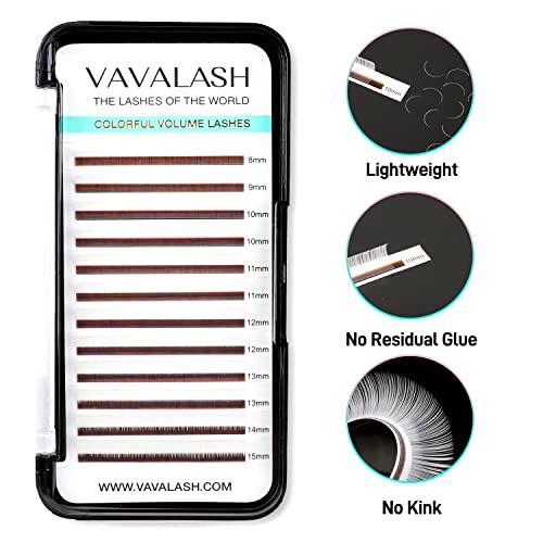 Image of VAVALASH Colored Lash Extensions 0.07mm C Curl White Individual Volume Lashes Extensions 13-20mm