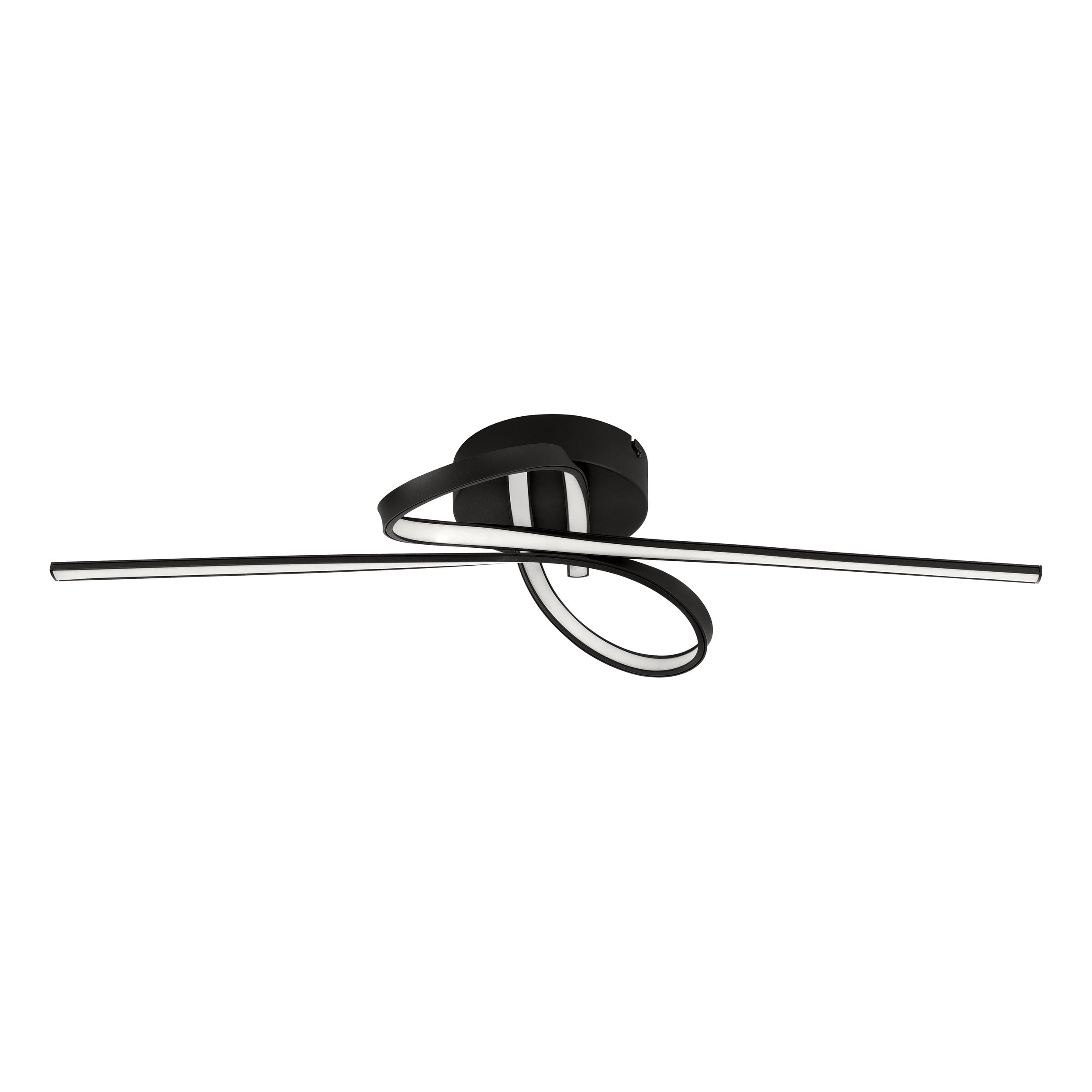 EGLO Selvina 1 LED Modern Steel & Aluminium Flush Black Ceiling Light โ image 1