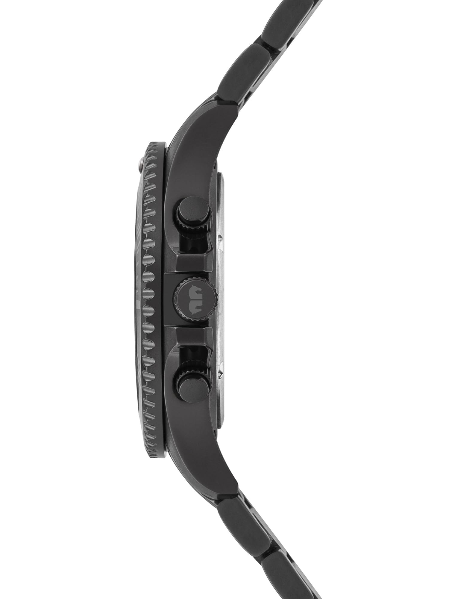 Rhodenwald & Söhne Herren Uhr Edelstahl schwarz Quarzwerk 5 ATM | Edelstahl Armband, schwarz, Gliederarmband, Chronograph, Zifferblatt schwarz, Mineralglas, Armbanduhr