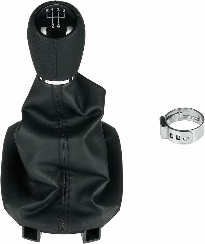 Gznbb 5 Speed Car Manual Gear Shift Knob Boot Cover Gaiter Lever Shifter Handle Stick, For Seat For Leon Mk1 For Toledo Mk2 1998-2005