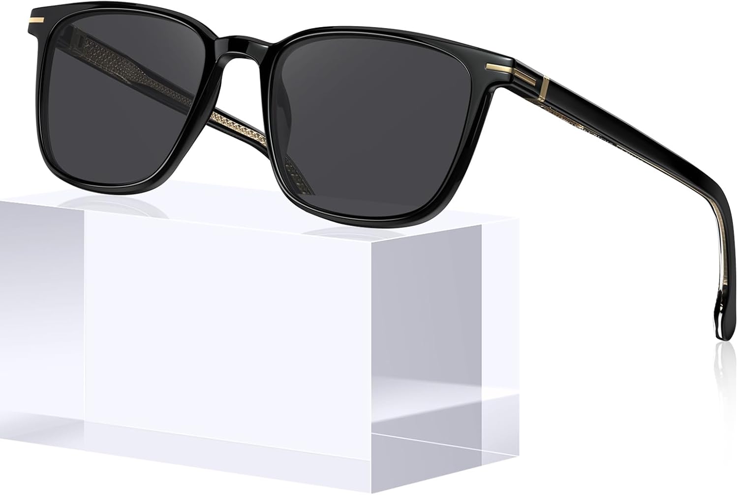 CARFIA Classic Polarized Sunglasses for Men UV400 Protection, Flexible Acetate Shades with Core Wire Design CA31238